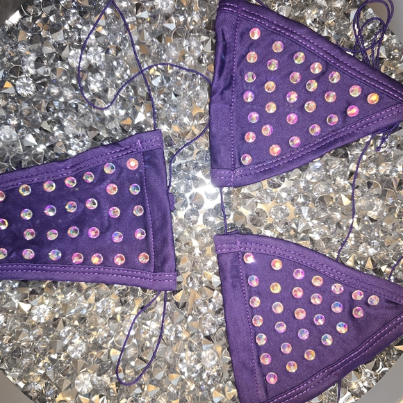 Purple Rhinestone Bikini Set - Picture 2 of 2